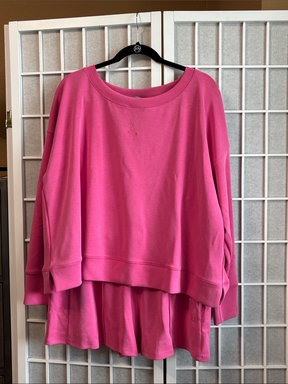 Sweaty Betty Hot Pink Crewneck Sweatshirt and Shorts Set